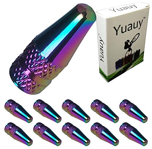 Yuauy 10 Pcs Fantasy Colorful MTB Presta Bike Bicycle Road Racing Coloured Metal Anodized Machined Aluminum Alloy Tire French Style Valve Cap Dust Covers
