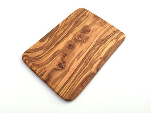 Generisch Tabla de cortar de madera de olivo, extraplana, 25 cm, hecha a mano