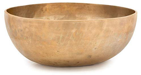 XDrum Omshanti Klangschale 39 cm, Handgemacht in Indien, Farbe: gold | Material: Messinglegierung, Durchmesser: ca. 39 cm, Gewicht: ca. 5800 g, Handgehämmert, Handgemachtes Unikat aus Indien, Zink