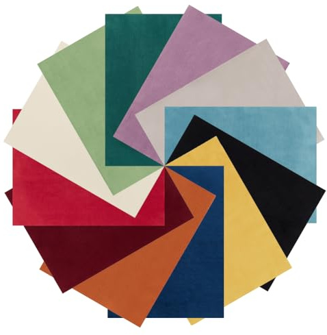 BENECREAT 12PCS 29x20cm Samtstoff Verschiedene Farben Doppelseitige Plüschsamtstoffblätter Samtmöbelmaterial für DIY Craft Sewing Handmade Dolls