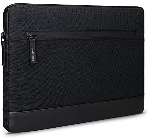 Adore June 12,4 Zoll Bent Tablet Tasche Schwarz kompatibel mit Galaxy Tab S9 Plus Tab S8 Plus und Tab S7 Plus, Nachhaltige Recycelte Stoffe, wasserdichte Reißverschlüsse und Stifthalter für S-Pen
