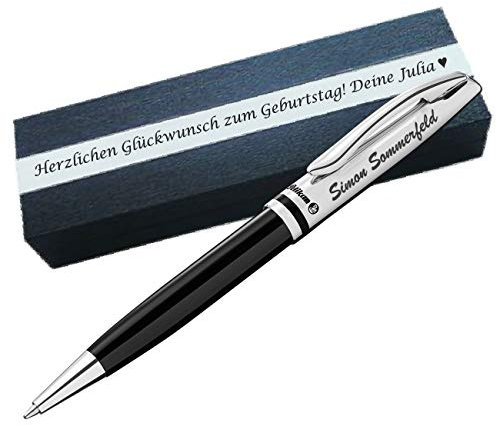 Pelikan - Kugelschreiber mit Gravur als Geschenk Wunschsymbol & Geschenkverpackung mit Gravur Kugelschreiber Jazz Classic K35 Schwarz FS PS12Box2