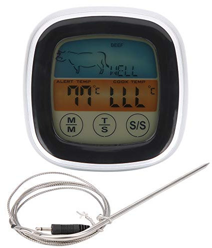 Pekskärmstermometer Digital mattermometer med timer för grillmatlagning Grillkött