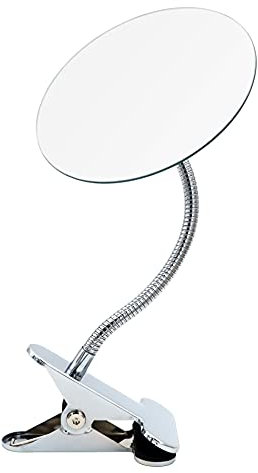 RIDDER - Specchio da trucco, con morsetto, cromato, con ingrandimento 5x, flessibile, moderno e funzionale, circa 15 x 39 cm