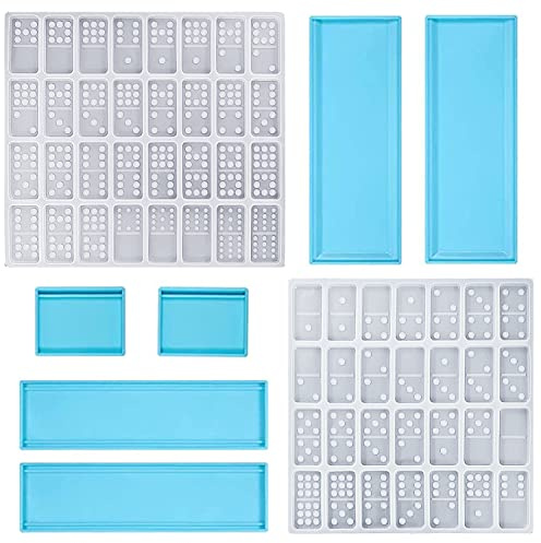 3 packs Moules Dominos et Moules de Boîte de Dominos, 60 cavités Double 9 Silicone Moule Coulée de Résine époxy Moule en Argile Boîte de Rangement pour Bricolage Pendentif Fabrication d'artisanat