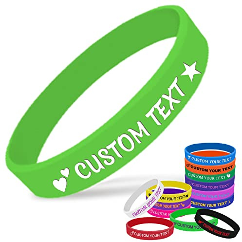 Aolun Personalisierte Silikonarmbänder Individuell gravierte Gummiarmbänder Personalisierte Armbänder mit Text für Veranstaltungen, Geschenke, Bewusstsein, Party