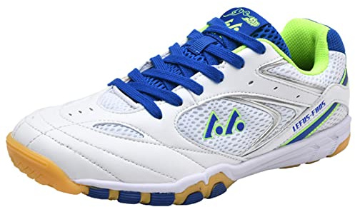 Bordtennisskor Herr Dam Lättviktsbadminton inomhussneakers Mjuka Andas för tonårsstudenter,White,42 EU