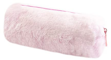 Oneyijun Trousses Scolaires en Peluche pour Enfants - Grande Capacité Souple Organisateur Fournitures Arc-en-Ciel Pochette à Crayons Mignonne pour Fille & Garçon (Rose)