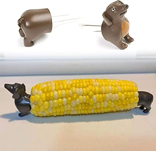 MISETA Maiskolbenhalter für Hunde, niedlich, Edelstahl, Maiskolben, lustige Spieße, BBQ-Schilder, hitzebeständig