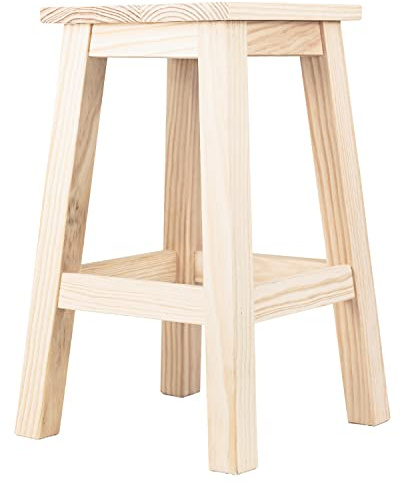 TIENDA EURASIA - Taburetes, Taburete Bar, Taburete Madera, Diseño Nordico, Taburetes Cocina, Bar, Taburetes con Reposapies, (25 x 25 x 47 cm)