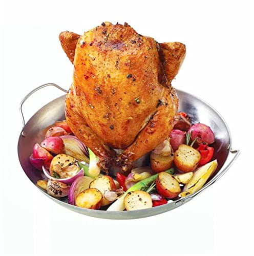 ADITAM KANBUN Barbecue Griller casseroles antiadhésive Poulet rôtissoire avec Bol Dinde Cuisson BBQ Accessoires Outils Double The Comfort