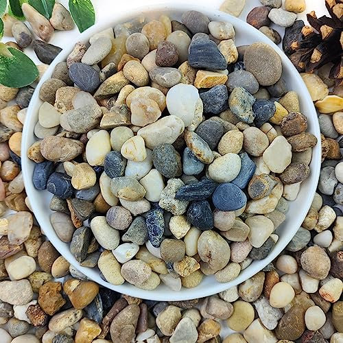 YISZM 20lbs Natural River Rocks for Plants, 3/8 Aquarium Gravel