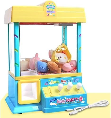 SGM Claw Arcade Game Candy Dispenser Kids Mini Toy Vending Machine with Sounds Machine Toys & Games Fun Arcade Easy to Use Battery, Perfect Party Gift for Ages 3-8 SLW-953 (Yellow)