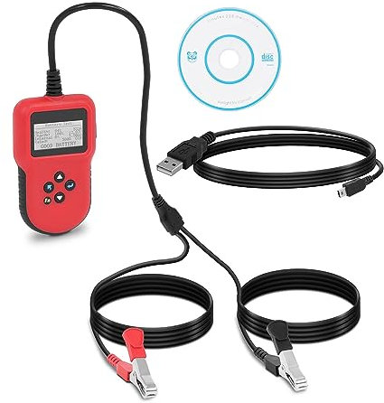 MSW Tester digitale per batteria auto 12 V/24 V LCD 5 s tempo di prova 2 pulsanti di avvio rapido, protezione multilingue contro cortocircuito e inversione di polarità moto tester batteria auto