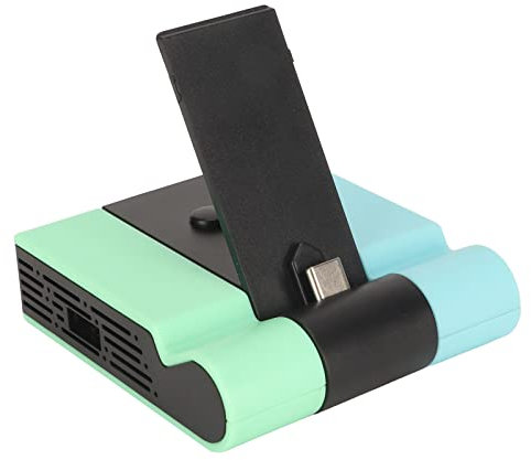 Septpenta Switch Dock, Docking Station per TV 5 in 1, Docking Station Portatile per Switch TV con Interfaccia Multimediale HD 1.4 e Porta USB 3.0, Dock di Ricarica Rapida da 45 W(Verde)