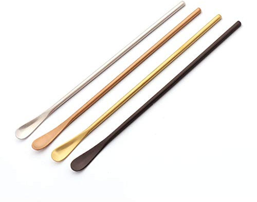 Cucharas soperas 8,66 pulgadas de acero inoxidable cuchara de mezcla, Bar Coctelera cuchara, cuchara de té con cuchara larga de la manija Cucharas de postre