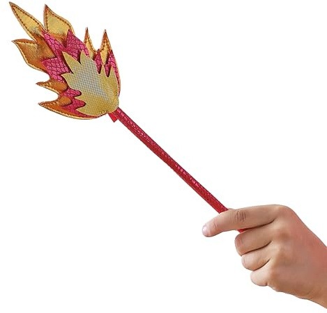 Ginger Ray Roter Feuerdrachen-Zauberstab für Jungen mit Flammen für Geburtstage & Kostümpartys Größe 33cm