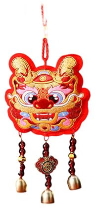 Auto-Hängeornament, Stickerei, Drache, Windspiel für 2024, chinesisches Neujahrsdekoration, Autoanhänger, Zubehör, Festival, Windspiele
