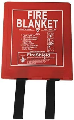 Hard Case Fire Blanket - For Kitchens, Home, Cars, Vans & More - FireShield (1.2m x 1.2m Hard Case)