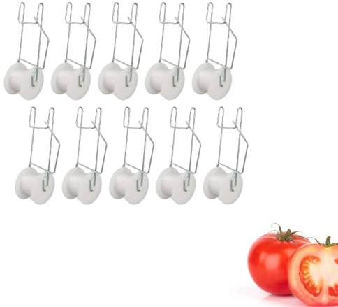 Ganci Per Rulli Per Pomodori, Kit Per Traliccio Per Serra 10 Pezzi Ganci Per Rulli Per Piante, Ganci Per Rulli Per Pomodori con Cordino, Filo di Acciaio Zincato Pp Resistente al Calore Salvaspazio 15