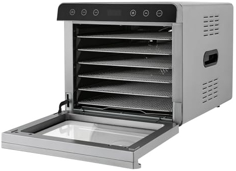 Essiccatore alimentare con 6 scomparti multifunzionali, 35 – 85 °C, timer 0,5 – 24 ore, disidratatore per carne, frutta, verdura, erbe, 700 W, 45 x 34 x 31,8 cm