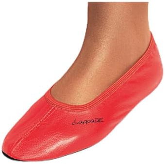 Lappade Schwarz, Weiß, Jeansblau, Rosa, Lila, Rot Gymnastikschuhe, Schläppchen, Turnschläppchen mit Ledersohle Gr. 28-46