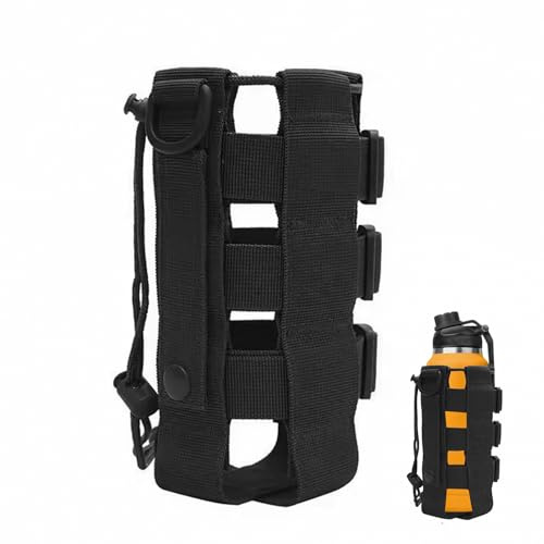 Hugfads Taktischer Flaschenhalter aus 1000D Nylon für Militär, Camping und Wandern - Robuster Wasserflaschenhalter mit Molle-System