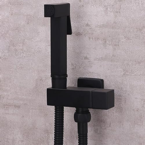 REPXITPQP Bidet-Armaturen, schwarzes Messing, Badezimmer-Duscharmaturen, Bidet-WC-Sprayer, Bidet-WC-Waschmaschine, Mixer, muslimische Dusche, Ducha Higienica