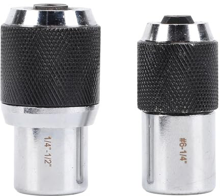 CHEOTIME 2 Stück Gewindebohrer-Steckschlüsseleinsätze, 3/8-Zoll-Antrieb, verstellbarer Steckschlüsselsatz, Adapter 6-1/4 Zoll, 1/4 Zoll-1/2 Zoll, für Reibahlen, Schraubenausdreher