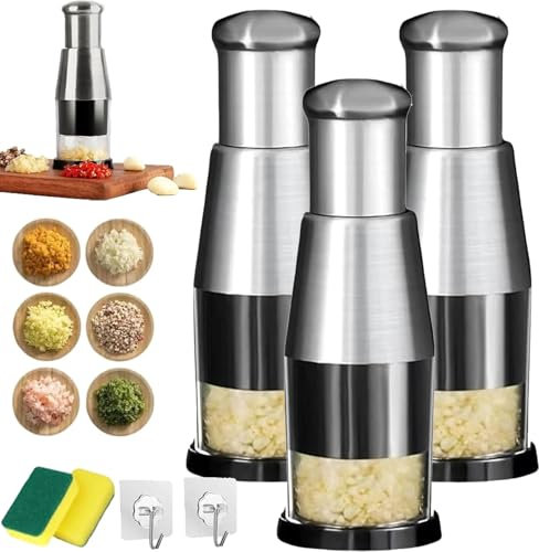 Gourmet Slice Deluxe Cutter, Gourmet Slice Deluxe Cutter Garlic, Gourmetslice Deluxe Cutter, Manual Garlic Chopper Mini, for Mincing Onion Potato Peppers (3pcs)
