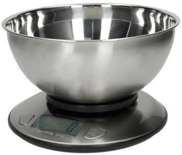 Bilancia Cucina Pesa Alimenti Digitale Inox con Piatto Contenitore 51519 Brandani 5kg
