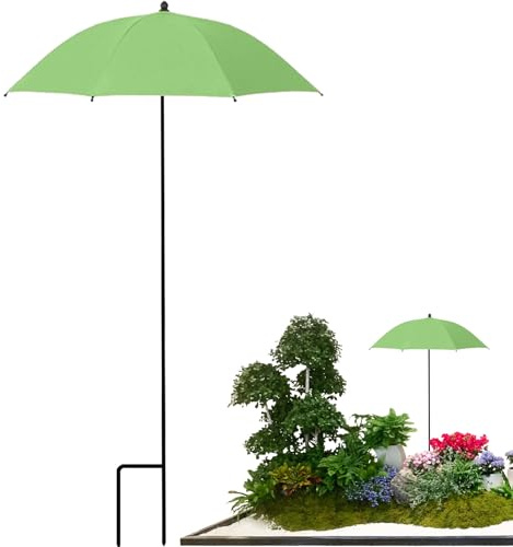 WJnflQN Petit parasol de terrasse – Pare-soleil de jardin réglable | Tissu de terrasse pour fleurs, légumes, pelouse, allée, allée, balcon, poussette, Bord plat vert, Refer to description