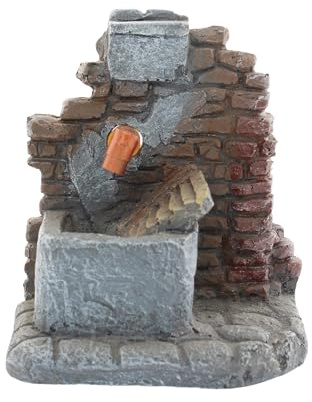 Moranduzzo Fuente con bomba para pesebre de resina, 10 x 12 x 11 cm, accesorio artesanal con chorro de agua, fabricado en Italia, producto oficial, fabricado en Italia