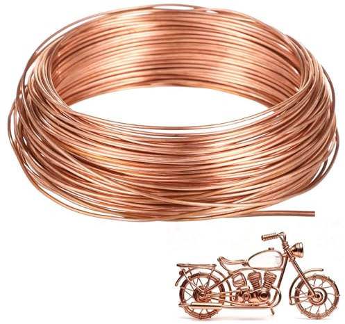 14 Gauge Copper Wire, 98 Ft Bare Solid Copper Wire for Electroculture Gardening, Bendable Craft Wire for Jewelry Making, DIY Beading Crafts, Sculpting and Plant Growth Support, 1.5mm×30m