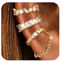 Dochais Oro Ear Cuff Pendientes sin Agujero Mujer sin Perforación Hipoalergénica Plata/Oro no se Hipoaalergénico Empaña Clip en Cartílago Ajustable Juego de 3 Piezas Individuales Joyería de Moda