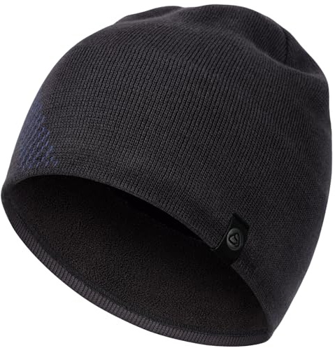 AOPREL Mütze Herren Winter, Baumwolle Mütze Damen, Weich Bequem Strickmütze Herren, Warme Fleece Beanie Mütze, Winddichte Wintermütze Unisex Laufmütze (Schwarzer Aufdruck)