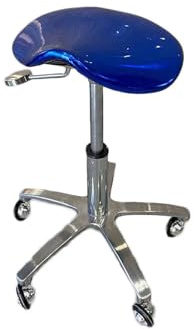 Generico Sgabello a sella, sgabello a sella girevole for impieghi gravosi con ruote, sedia da ufficio regolabile, for cucina, ufficio, salone di bellezza, massaggi(Color4)