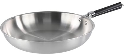Kamberg - Pfanne aus Edelstahl, 20 cm, abnehmbarer Griff – Edelstahl 18/10 Triply – für alle Herde, auch Induktion und Backofen