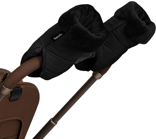 Lionelo Manoplas Oli para cochecito de bebé, tamaño universal, resistente al viento, impermeable, acolchado suave, cierre magnético