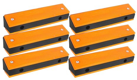 FOMIYES Lot de 6 Panneaux de Signalisation Routière Réfléchissants Rectangulaires Double Face Jaune Plots de Marquage Haute Visibilité pour Tunnels Murs et Clôtures Extérieures
