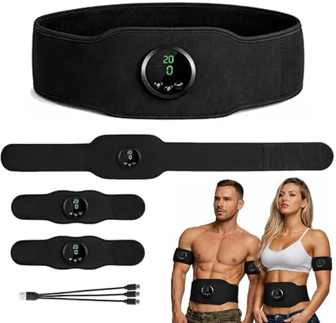 CHENRI 3 Stück Apeborn Next Gen Ultra Muscle Fitness AB Belt, EMS Bauchtrainer, Elektrische Bauchmuskeltrainer Trainingsgerät mit 12 Modi & 19 Intensitäten, Trainingsgürtel für Herren Damen