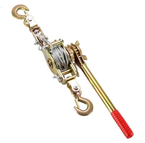 Wire Rope Ratchet Tensioner, Heavy-Duty for Power Line Construction Use Cable Tightening Tool Fence Strainer Winch(2T single-line)