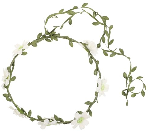 AMUSLESUR Blomsterkrans för Hår med Solros och Prästkrage Elegant Blomkrona-pannband för Bröllop Brudtärna och Strandfest Blommig Huvudbonad för Kvinnor till Fest och Jubileum