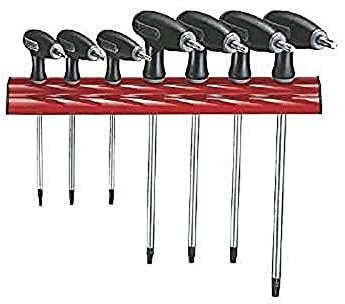 Tengtools WRHEX07 - Juego de 7 llaves allen hexagonales con mango en T en tamaños métricos