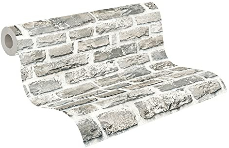 A.S. Création Livingwalls Vliestapete Neue Bude 2.0 Tapete in Naturstein Optik 10,05 m x 0,53 m beige bunt grau Made in Germany 361402 36140-2