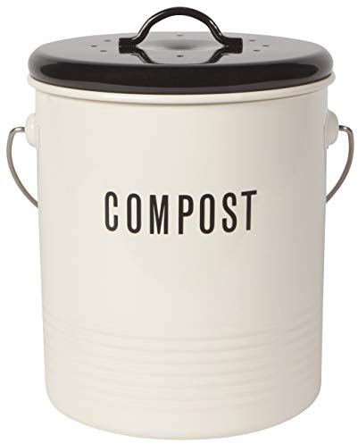 Now Designs Vintage Compost Bin, Ivory