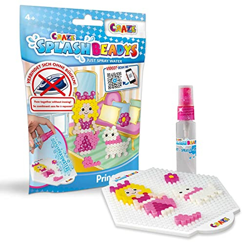 Craze Splash Beadys Cuentas de agua Princesas, perlas de agua de colores, manualidades niñas Princesas, bolitas de agua sin plancha