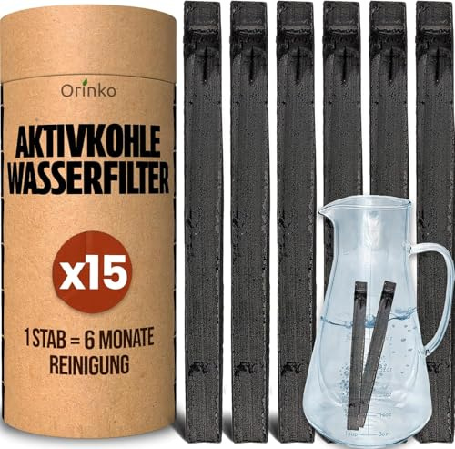 ORINKO® - Binchotan Bio 15x | Charbon Actif Takesumi de Bambou pour Purification d'eau + E-Book | Passez-Vous des Eaux en Bouteille avec Notre Charbon Actif