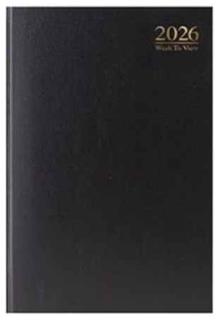 1ABOVE A4 Week to View 2026 Diary | Hardback Casebound Planner | 60gsm Paper | Professional Diary for Home, Office & School Use (BLACK)
