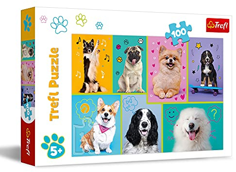 Trefl, Puzzle, In der Welt der Hunde, 100 Teile, für Kinder ab 5 Jahren